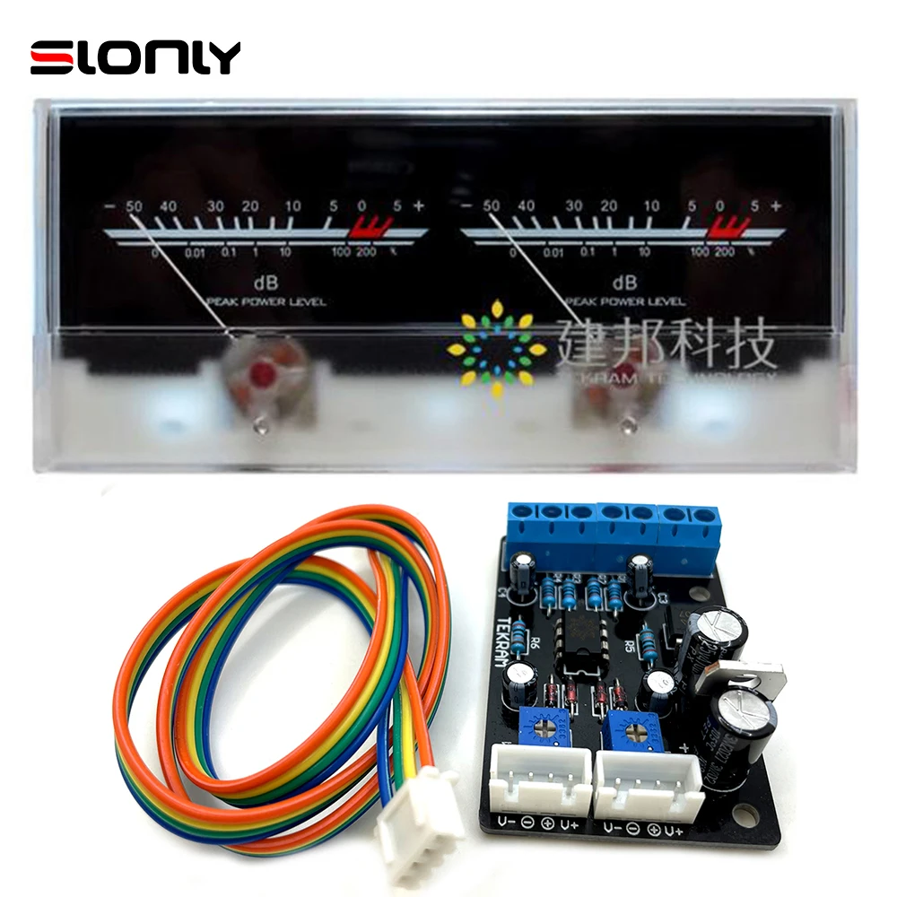 1 Pz P-59Wtc Vu Meter + 1 Pz Driver Board Head Audio Db Level Panel Amplificatore Di Potenza Dac Power Sound Pressure Meter W/Retroilluminazione