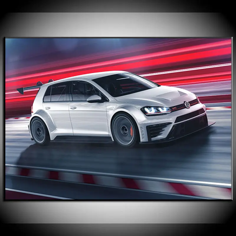 Современная картина на стену Golfs GTI TCR тюнинг гоночный спортивный автомобиль