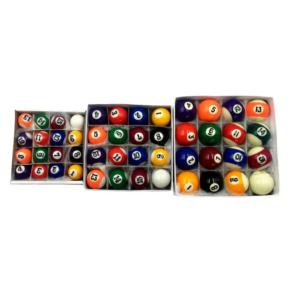 Mini Billiards Table Balls Set for Children Polyester Resin Complete Set Kid 25mm 32mm 38mm 16Pcs Billiard Ball