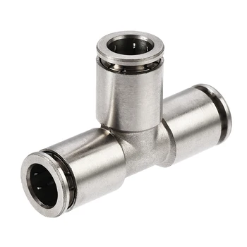 

uxcell Tee Push to Connect Tube Fittings 10mm OD Push Lock Nickel Plated Copper