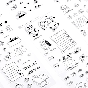 

VanYi 6 Designs Fantasy Animals Deco Kawaii Creative Decoration Stickers Scrapbooking Planner Bullet Journal Doodling Stationery