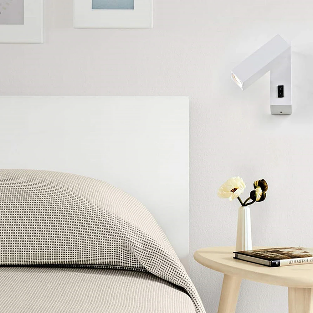 LED Rotated Wall Lamp Bedside Night Light Bedroom Reading Wall Light 3W Hotel Room Bedside Wall Light AC100-240V