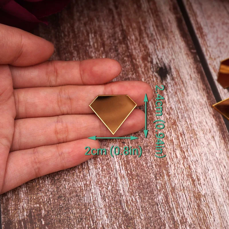 Description Picture 2 of item100pcs/lot 2cm 3D Acrylic Triangle Stickers Mini Diamond Mirrors Wall Decoration Kid's Room DIY Heart Accessories Party Supplies