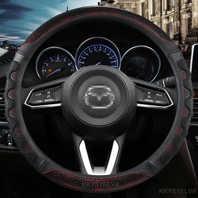 Copertura Del Volante Dell'Automobile Del Cuoio Dell'Unità Di Elaborazione Per La Cx-4 Cx-5 Cx-7 Cx-9 Mazda 3 Axela 6 Gh Gj Demio Antiscivolo Funda Vo