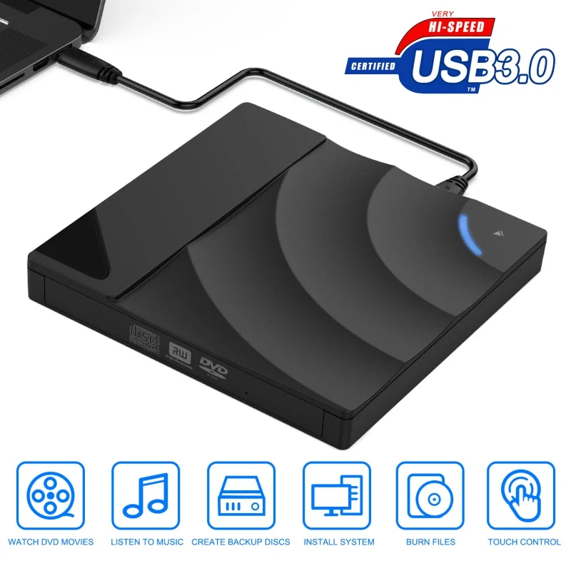 Внешний CD DVD привод USB 3 0 Тонкий портативный внешний Rewriter горелки писатель