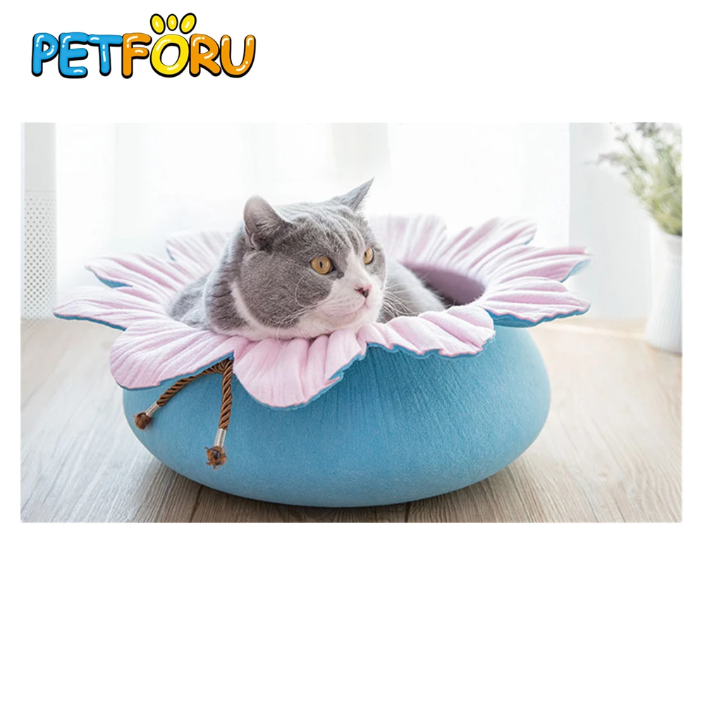 Petforu Новый собачий Кот Модный цветочный стиль кровать милый домик с оборками