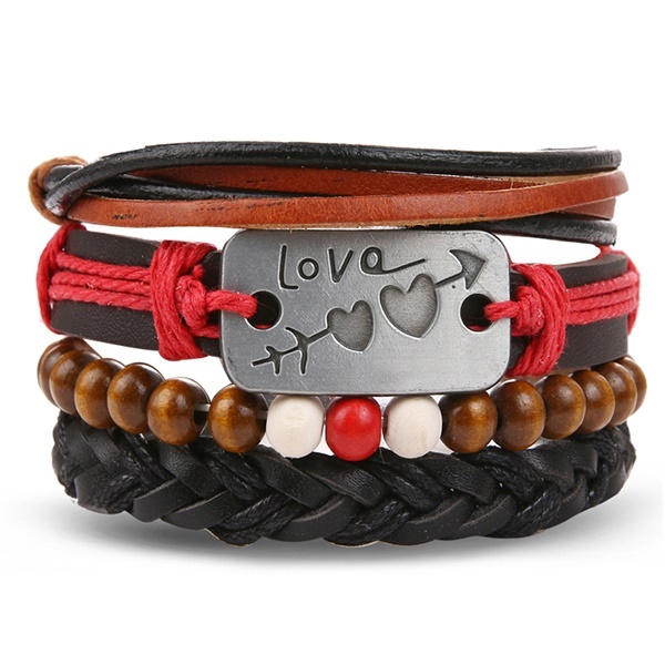Vintage Flower Bracelets & Bangle Boho Multiple Layers Leather Bracelet 2019 For Women Man Wrap Female Punk Jewelry Gifts