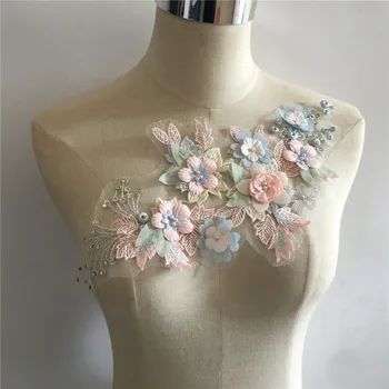

Embroidery DIY Lace Collar ABS Pearl Three-dimensional Flower Decoration Sewing Ladies Clothes Applique Clothing Accessories
