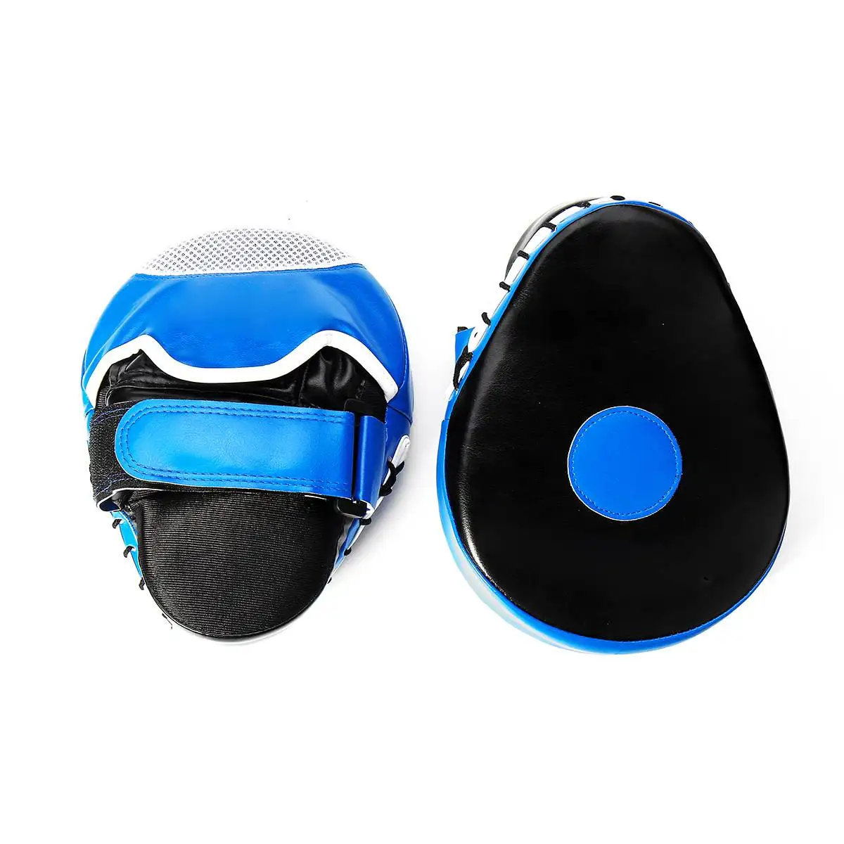 1Pair Breathable Boxing Hand Target MMA Martial Thai Kick Pad Karate Training Mitt Focus Punch Pads Sparring Boxing Bag Red Blue - Цвет: Blue