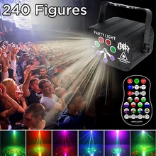 

USB Recharge Light Effect Party Show with Controller 120/240 Patterns DJ Disco Stage Laser Projector Light For Home Party Decor