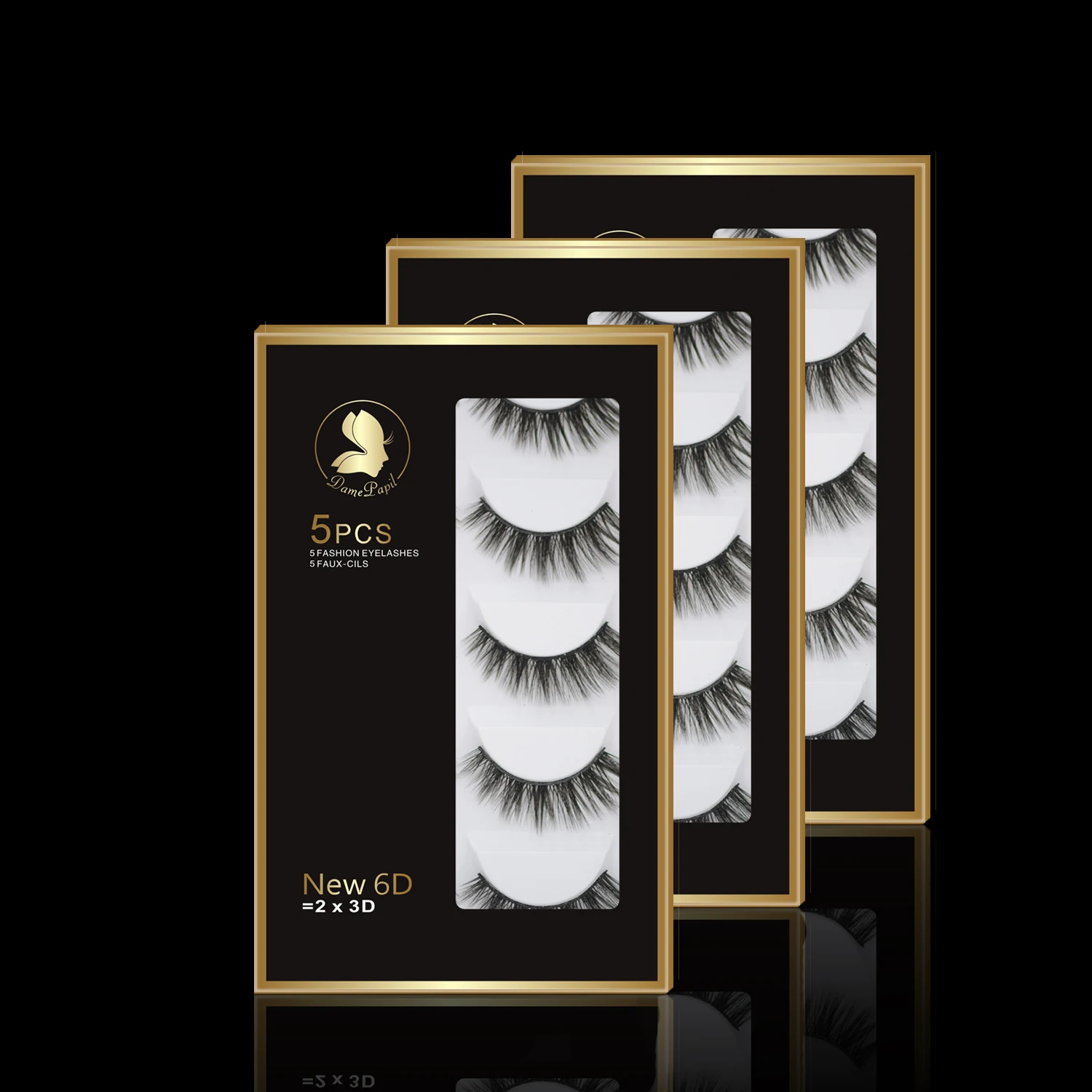

DamePapil 5 Pairs Eyelashes Faux Mink Hand Made Soft Natural Matte Black False Eyelashes Set Beauty Eye Makeup Fake Lashes