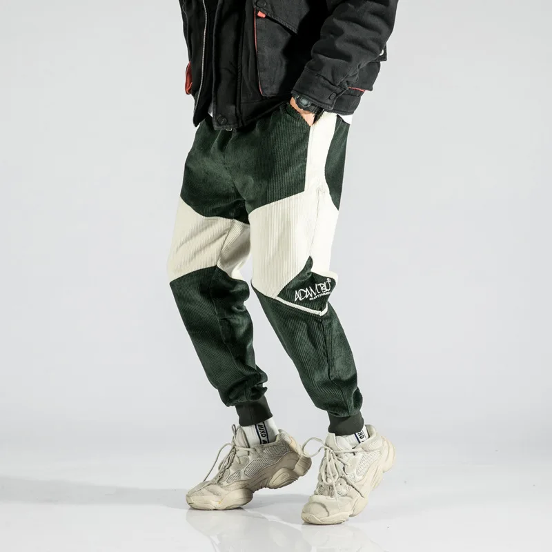 

Washing Retro Color Matching Corduroy shou jiao kou Pants