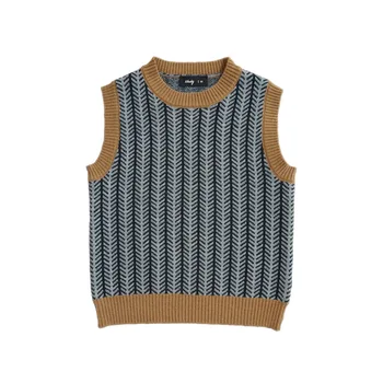 

Kids Wool Sweaters New Autumn Winter Boys Girls Knit Sweaters Vest Baby Child Cotton Outwear Clothes