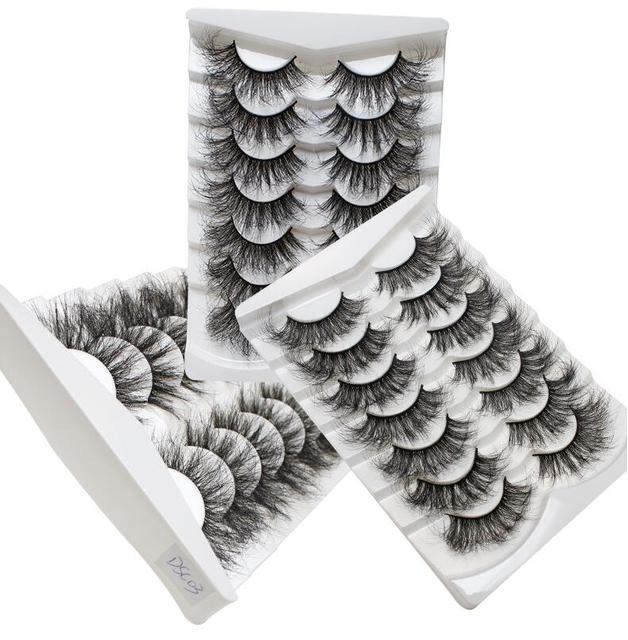 7Pairs 25mm Soft Fluffy 3D Mink False Eyelashes Dramatic Long Wispies Lash Extension Natural Volume Beauty Handmade Eye M
