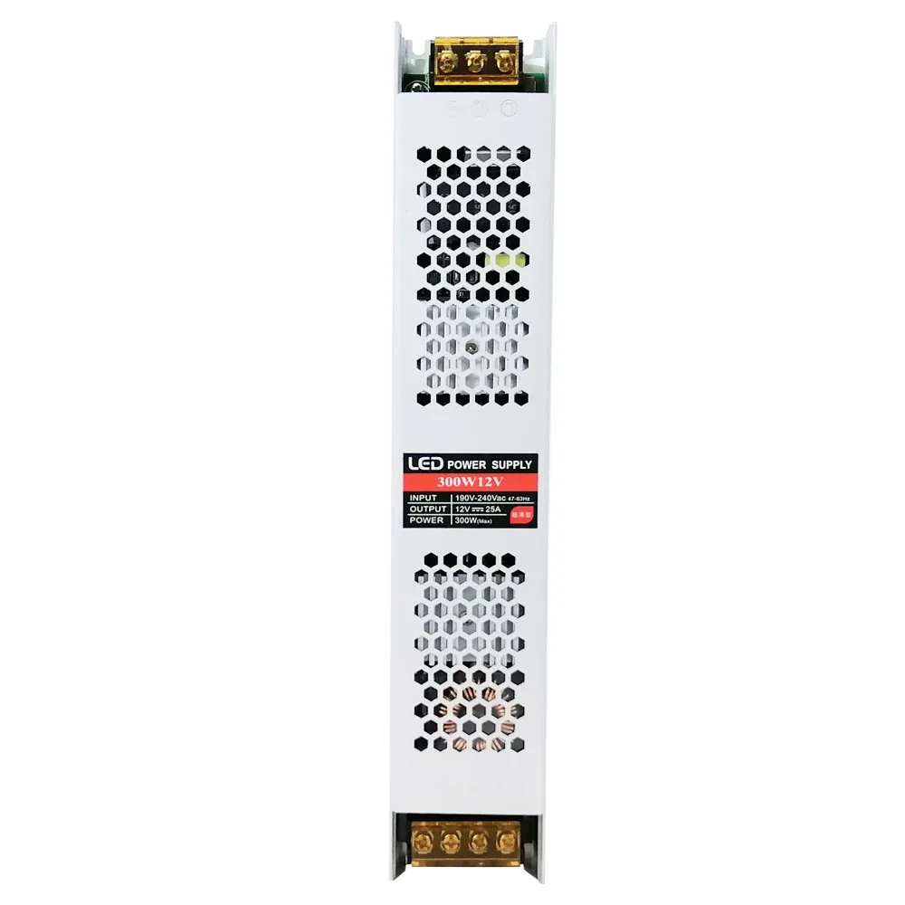 

Input AC 220V switching power supply output DC 12V 300W Ultra-thin new LED special aluminum alloy shell Super heat dissipation