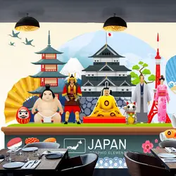 Бесплатная доставка пользовательские обои рисованной корейские символы укие-e кухни эстетику чай магазин мультфильм обои на заказ