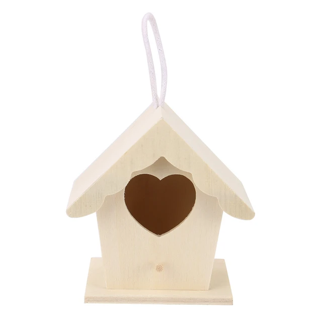 Petite maison d'oiseau en bois avec ULde face, décoration de jardinage,  accent d'oiseau créatif, types de bricolage muraux