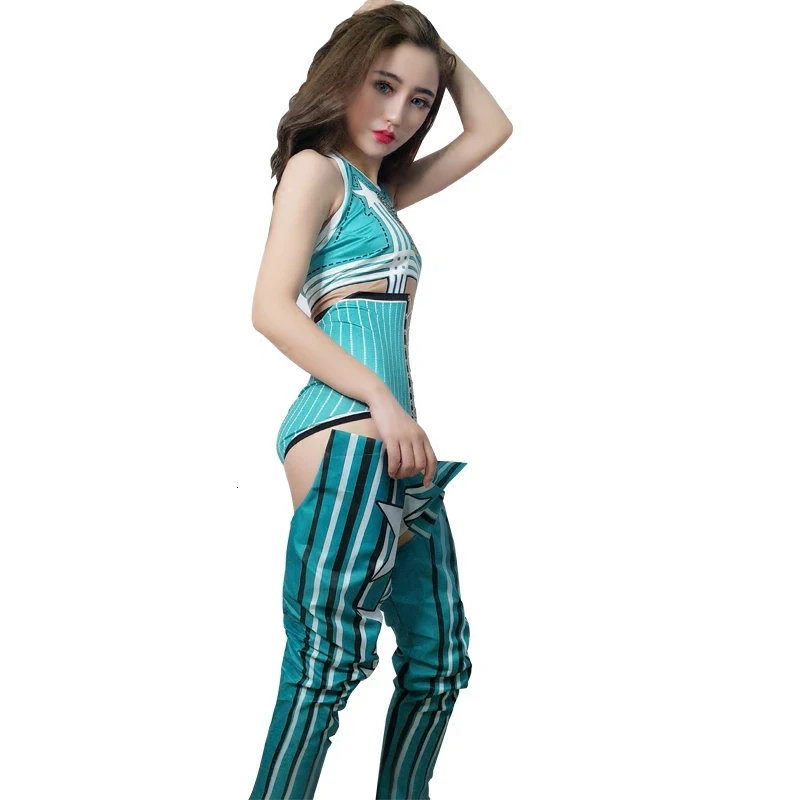 2018 Hot Sell Jazz Dance Modern Dance Costume Fashion High Quality Dancing Dress Stage Show Jumpsuit Bodysuit Bar dj dancers  (3)