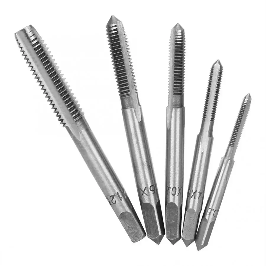 

Screw Thread Tap 5pcs Manual Screw Thread Tap Tapper Set High Rate Steel Tap Tool M3 M 4 M5 M6 M8 Hand Tools