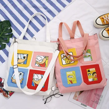 

Backpacks for Women 2020 Summer New Casual Cartoon Print Zipper Canvas Backpacks Female Students School Shoulder Bags