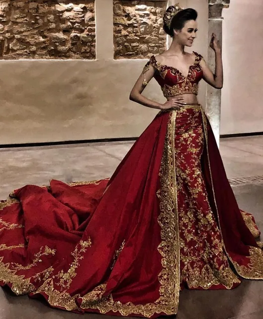Lace Applique Indian Mermaid Wedding 
