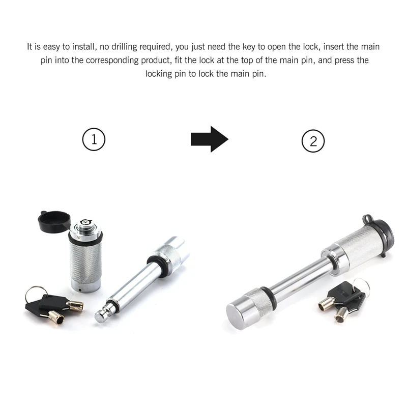 C-Lock Heavy Duty Замок 5/8 дюймов Pin сцепного устройства, блокировка прицепа для гимнастического зала Блокировка прицепа для всех типов транспортных средств, трейлерные аксессуары