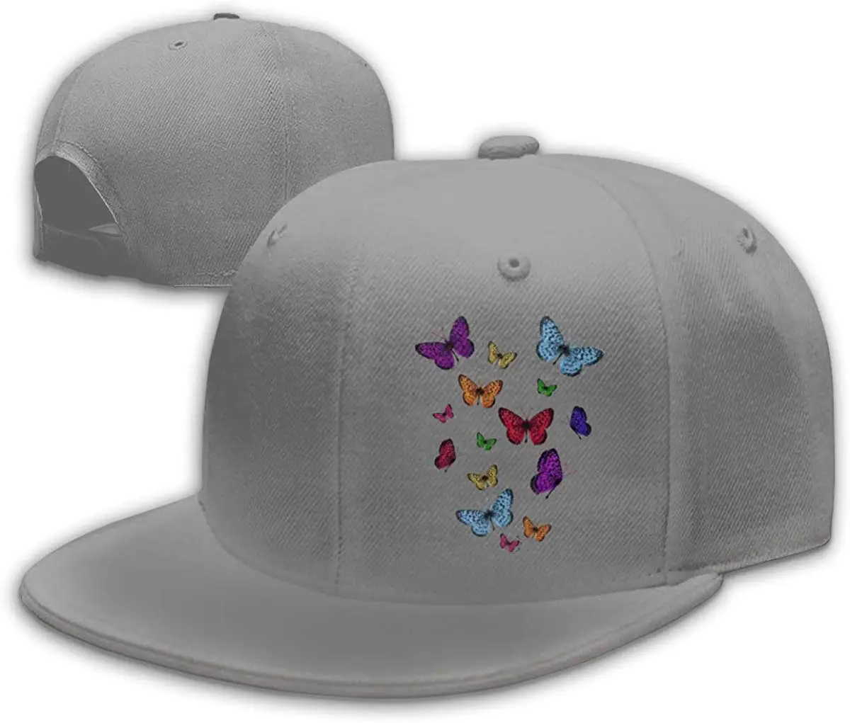 Бабочки Радуга Мужские Snapback Flat Bill Бейсбол Кепки регулируемый