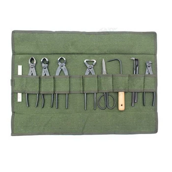 

Army Green Bonsai Storage Package Roll Bag Garden Repair Tool Pliers Scissors Canvas Tools Storage Bags