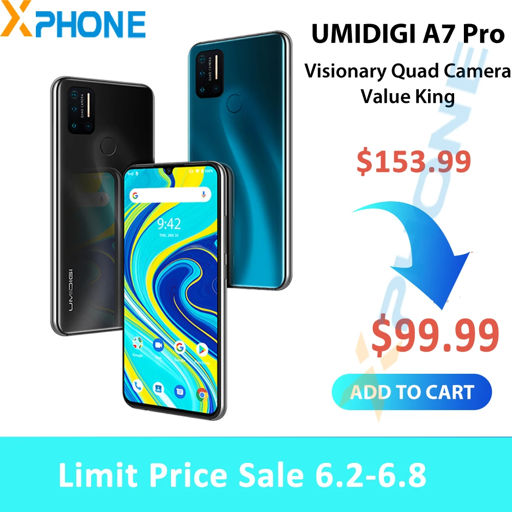 UMIDIGI A7 Pro смартфон с 5 дюймовым дисплеем восьмиядерным процессором Helio P23 ОЗУ 4 Гб