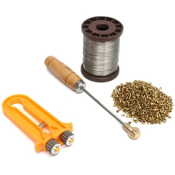 

NEW Beekeeping Tools Kits 1100 Pcs Copper Eye/ Steel Wire/ Tensioners/ Roller Frame Embedding Device Beekeeping Equipment Set