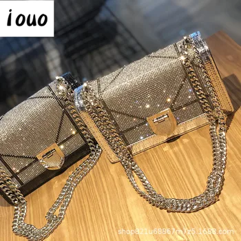 

iouo genuine ladies shoulder bag spring and summer messenger trend new 2020 diamond chain bagsfor women