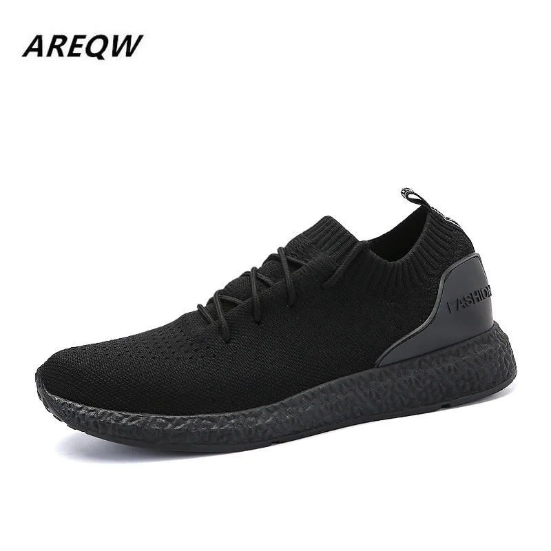

2019 Fashion Men's Breathable Lightweight Fly Woven Mesh Sneakers Solid Color Fashion Trend Casual Shoes Spring and Autumn