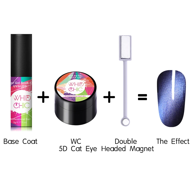 WHID CHIC 1 коробка 5 г 5D магнитный гель лак для ногтей замачиваемый Гель-лак для нейл-арта фиолетовый кошачий глаз УФ гель лак 6 цветов на выбор