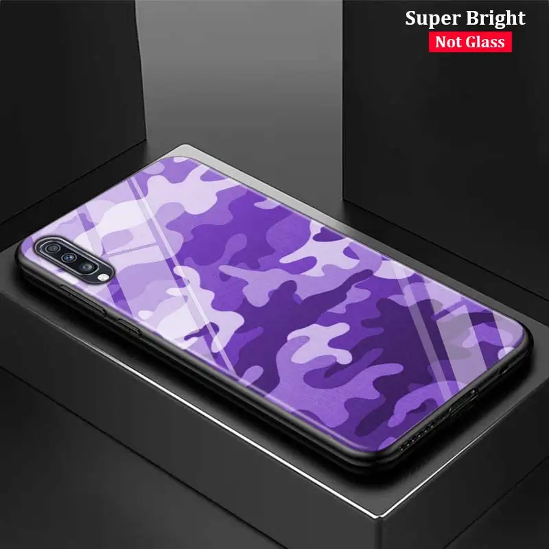 Армейский Камуфляж для samsung Galaxy A80 A70 A60 A50 A40 A20E A2Core A10 Супер Яркий глянцевый черный чехол для телефона