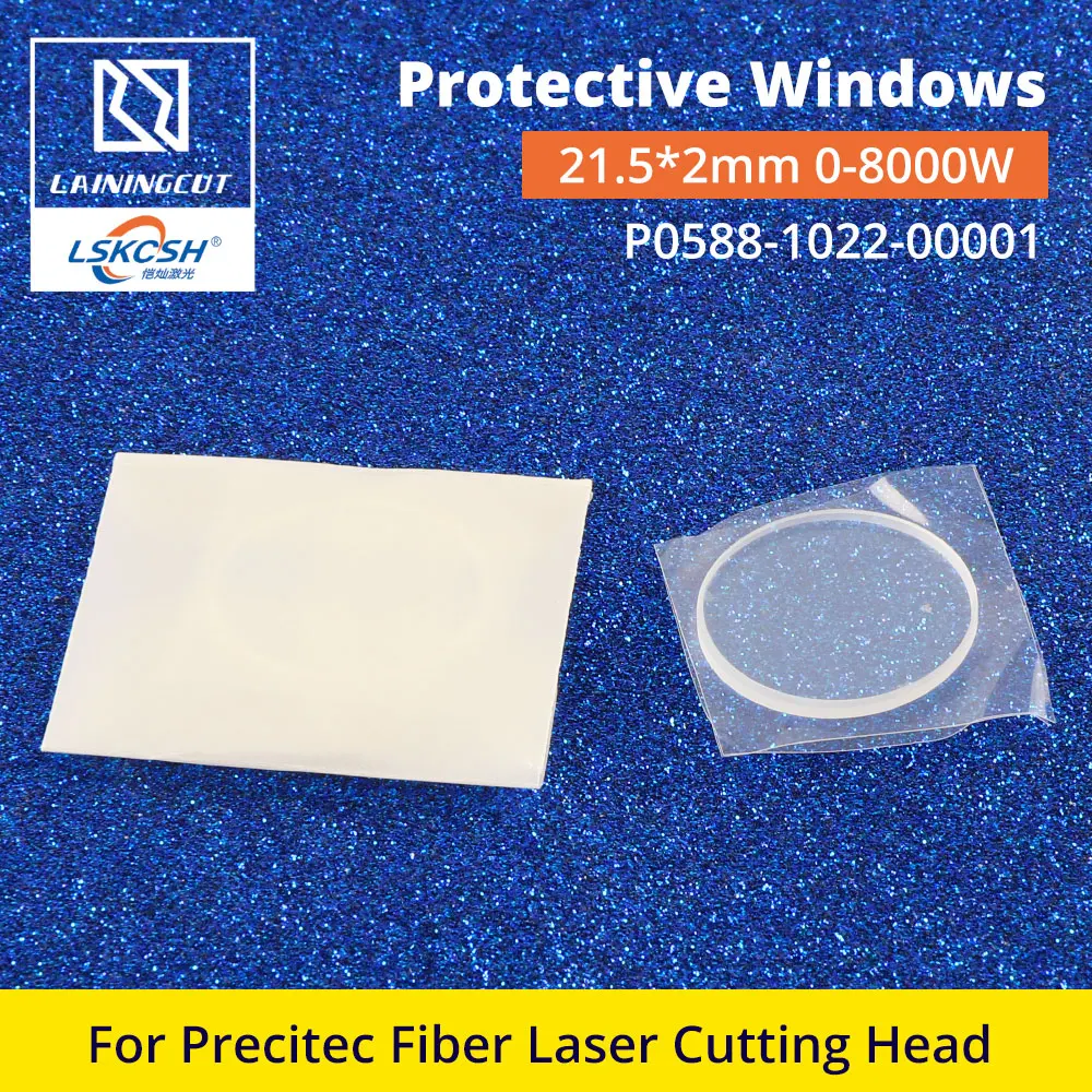 

LSKCSH 20pcs/Lot Precitec Protective Windows 21.5*2mm P0588-1022-00001 Lenses For Precitec Procutter Fiber Laser Head 0-8000W