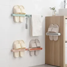 

1PC Adjustable Storage Shoes Shelf Towel Holder Slippers Shoe Rack Wall Mounted Kitchen Bathroom Hand Towel Rack Home Organizer