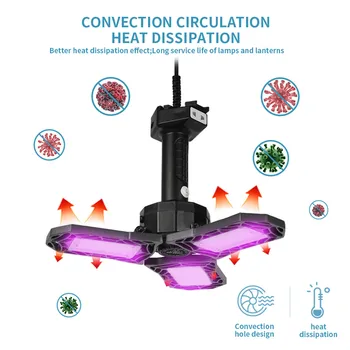 

Hanging UV Germicidal Light Multifunctional industrial germicidal lamp Disinfect Bacterial Killing Sterilization lamp foldable