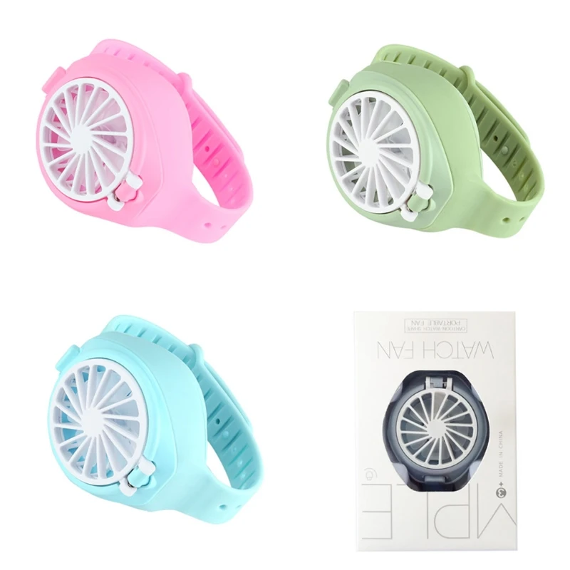 Portable Personal Mini Mechanical Watch Fan Handheld Ultra-Quiet Third Gear Speed Air Cooler USB Folding Pocket Fan