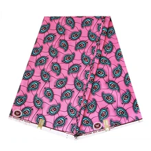 Pink African Printed Real Dutch Wax Fabric For Women Dress New Design Anakra Nigerian Veritable Real Wax Fabric 6Yards