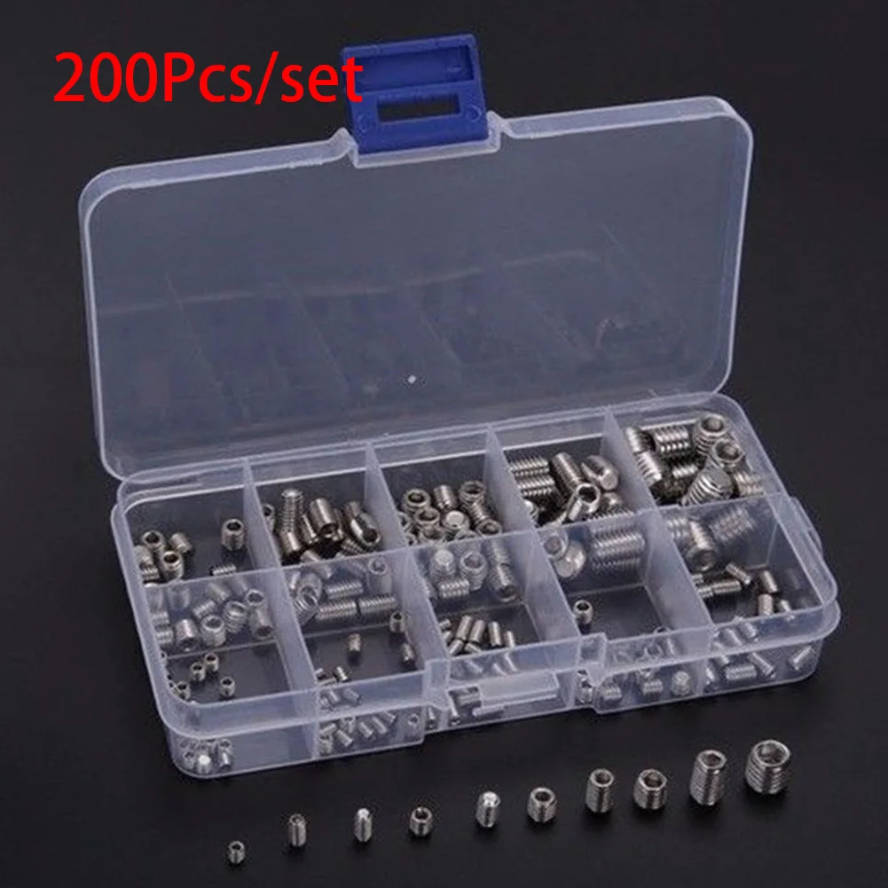 

M3/M4/M5/M6/M8 Stainless Steel Wood Screws Allen Socket Hex Set Fixed tool Grub Screw Assortment Cup Point Accessory