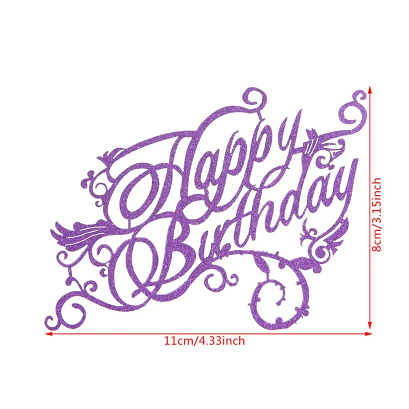 

Happy Birthday Cupcake Cake Topper Glitter Party Wedding Event DIY Decoration