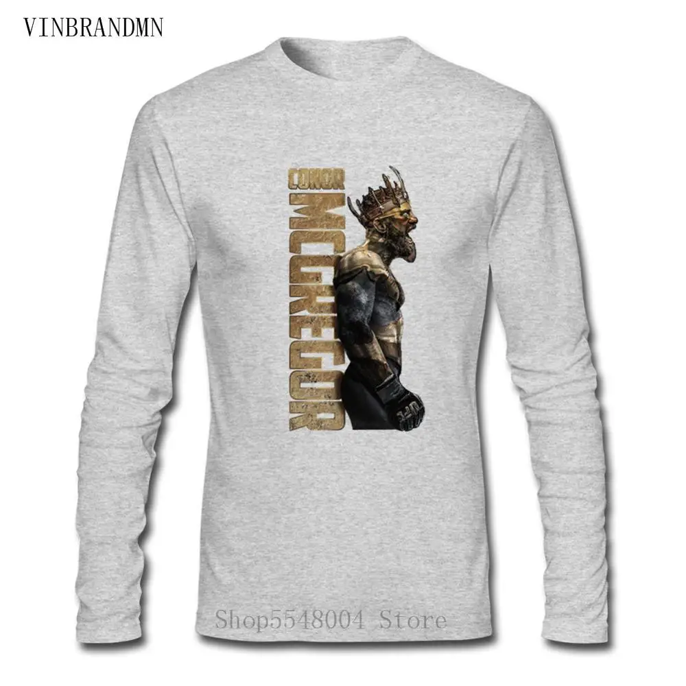 

2020 New Design Long T-Shirt The King Of Conor Mcgregor MMA Featherweight Champion Men's Long Sleeve T Shirt Male Crazy UFC Tees
