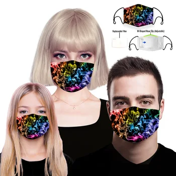 

Colors 3D Printing Face Masks Cotton Fabric Mask Adult Children Washable Reusable Mouth Mask Outdoor Protective Dust Mouth Cover