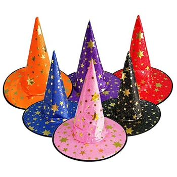 

6pcs Adult Kids Halloween Party Decoration Caps Cosplay Costume Performance Masquerade Ball Accessories Dress Up Witch Hat
