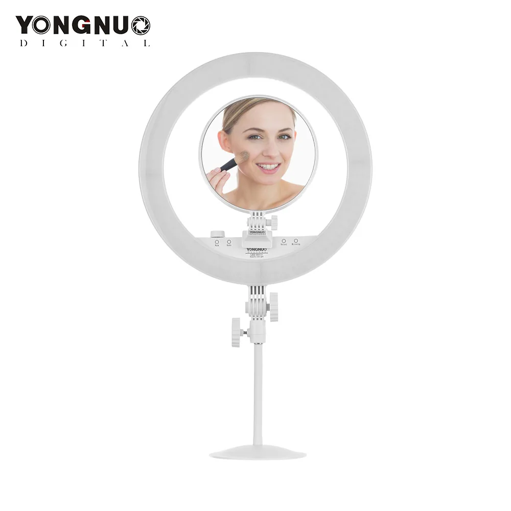 Compatible with iPhone Huawei Samsung Smartphone YONGNUO YN128II Bi-Color Beautify LED Ring Video Light 3200K-5500K Photography Dimmable Ring Lamp CRI95