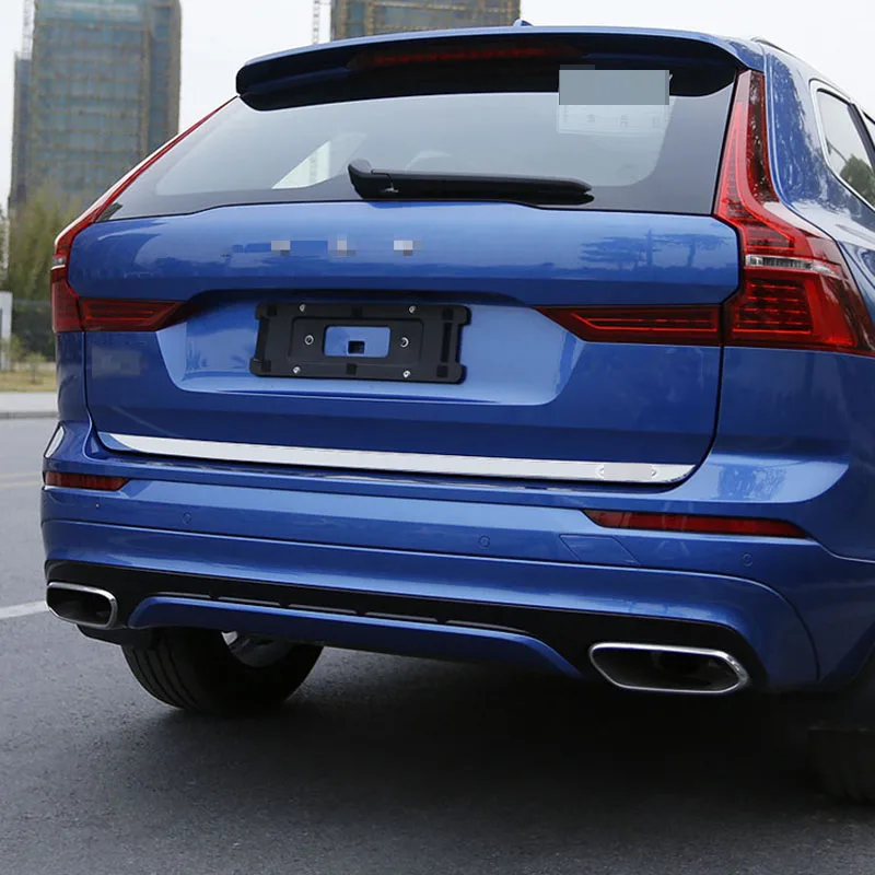 2 шт. для Volvo XC60- нержавеющая сталь Задняя Крышка багажника отделка/защитная накладка на дверь багажного отделения Задняя Крышка багажника авто аксессуары