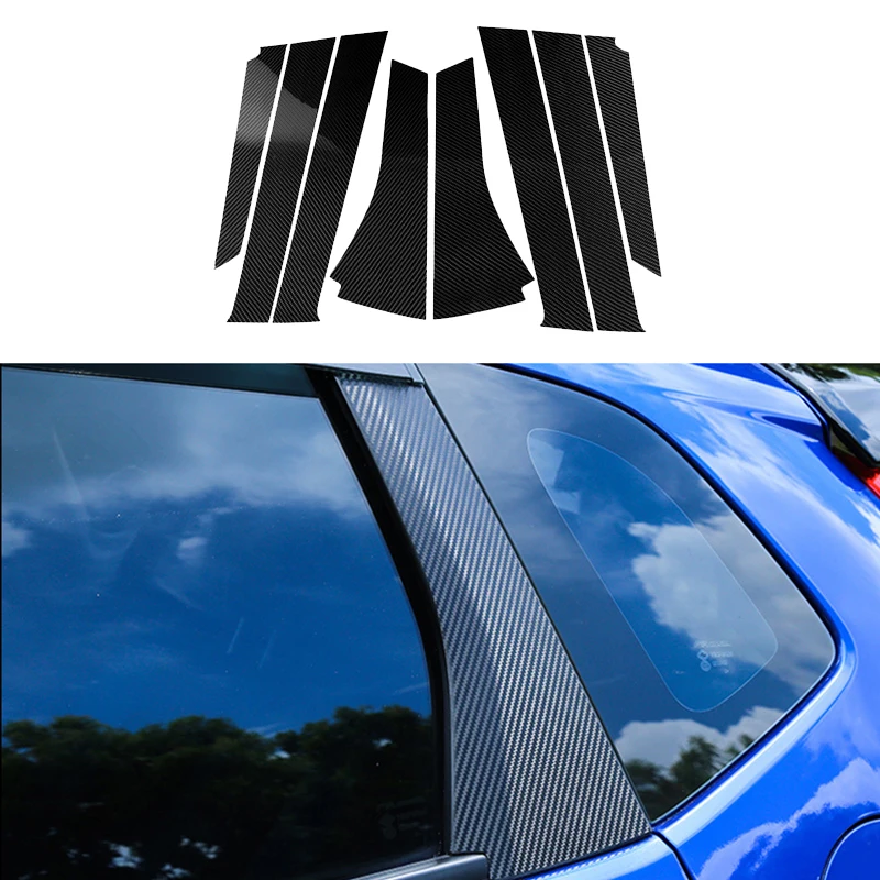 Для Honda Jazz GK5-17 углеродное волокно черное окно автомобиля столб пост крышка планки