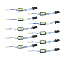 Adaptador de alarme de led t10/t15 w5w, decodificador, resistor de carga sem erro e fiação, adaptador de cancelador de pisca para europeu, com 10 peças luzes do carro