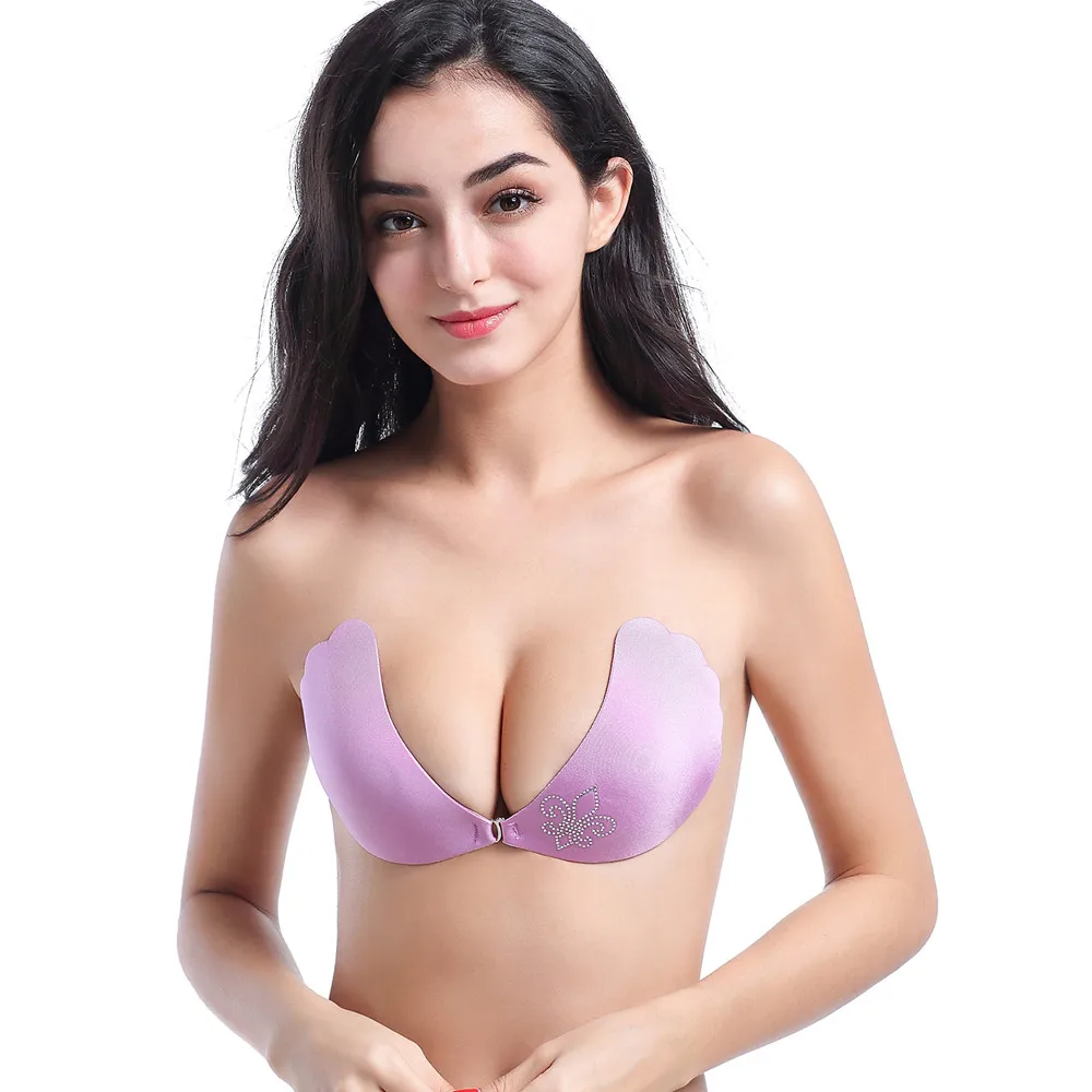 New Women Ladies Silicone Self Adhesive Seamless Wire Free Bras Magic Push Up Strapless Invisible Bras Backless Intimate Bra