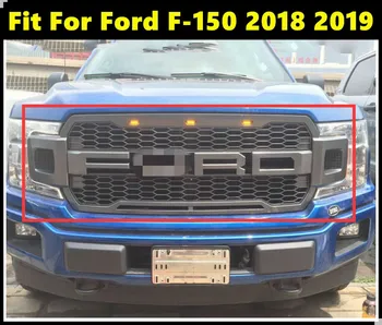 

ABS Black Middle Grille Racing Grills Front Bumper Grill With Amber Lights Two Colors Available For Ford F-150 2018 2019